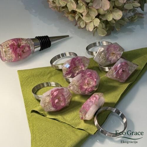 Salvešu gredzenu svētku komplekts- "Pink fairy"