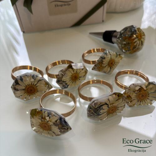 Salvešu gredzenu komplekts- "Margrietiņas"